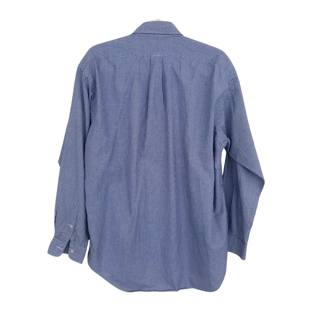 Ralph Lauren Golf Mens Blue Gingham Button Down Embroidered Crest Old Money M